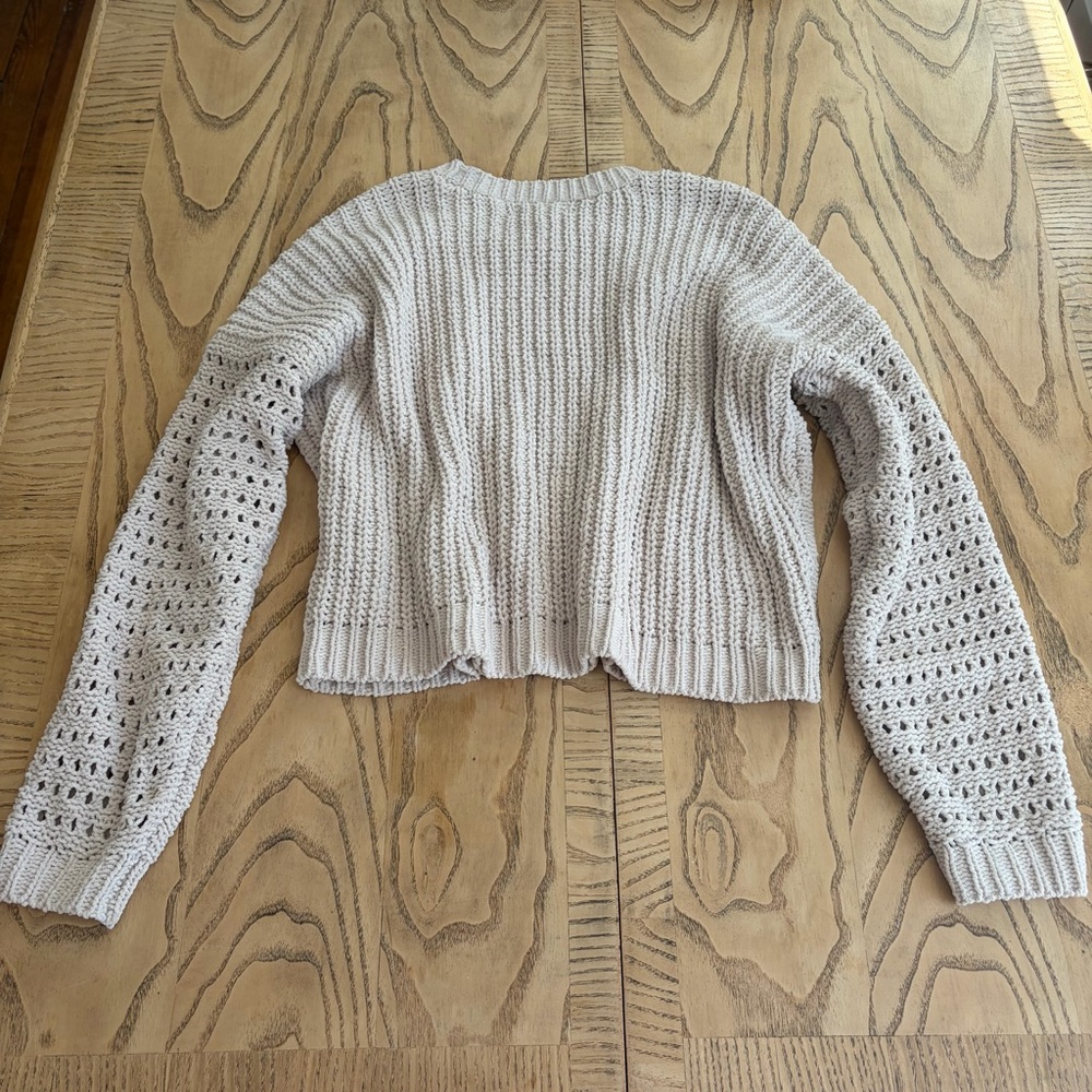 Hollister Vintage-Inspired Cable Knit Scoop Neck Sweater in Light Blush - Picture 8 of 10